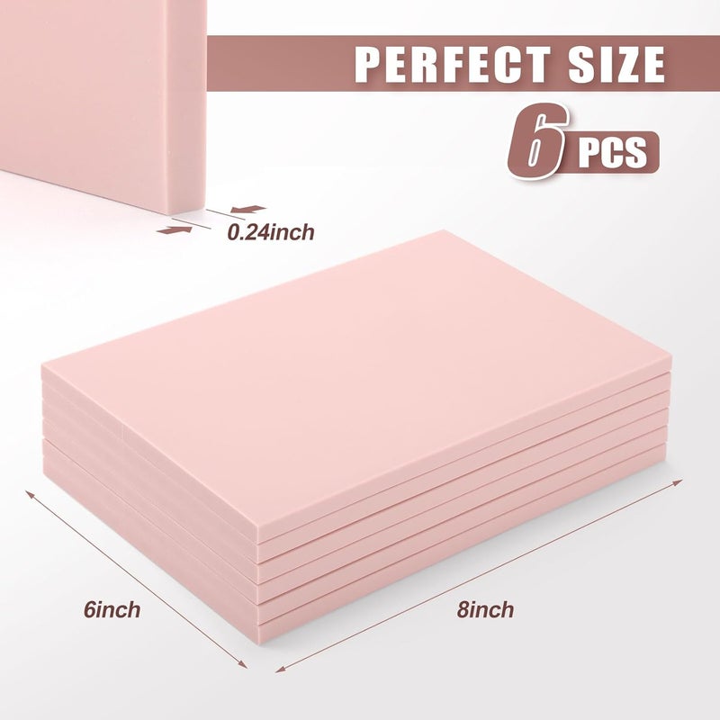 Bobblebro Linoleum Blocks for Printmaking Supplies - 6PCS 8”x6”Rubber Linocut Block Printing Kit for Stamp Carving, Soft Relief Printing Linoleum for DIY Crafts & Art Projects - Image 2